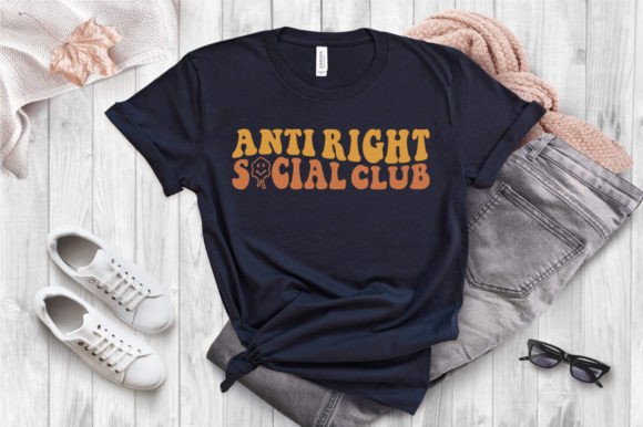 Anti Right Social Club Wavy Retro Svg: A Smart Graphics Pick for T-Shirt Designs