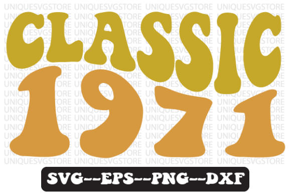 Classic 1971 Wavy Retro Svg Design for Graphics and Crafts