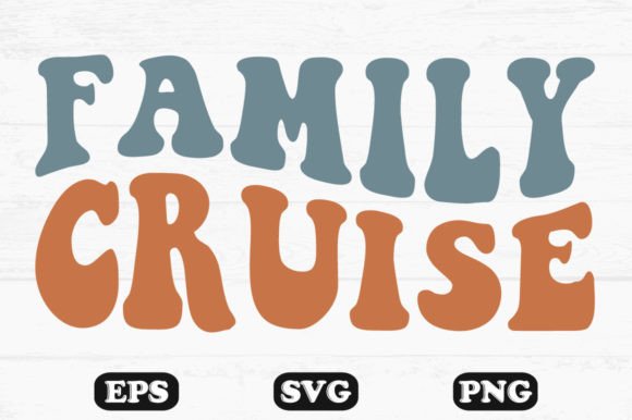 Family Cruise Retro Wavy T-shirt Design: Graphics for Crafts
