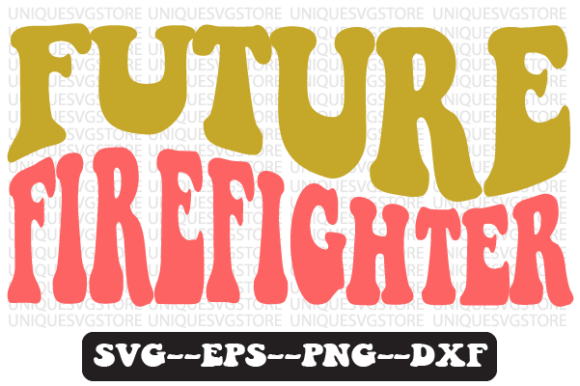 Future Firefighter Wavy Retro Svg Design: Graphics for Crafts