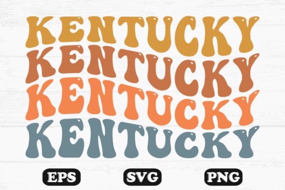 Kentucky Retro Wavy Svg T-shirt Design for Graphics and Crafts