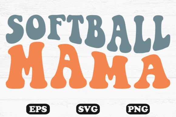 Softball Mama Retro Wavy Designs: A Designer's Take on Graphics for Crafts
