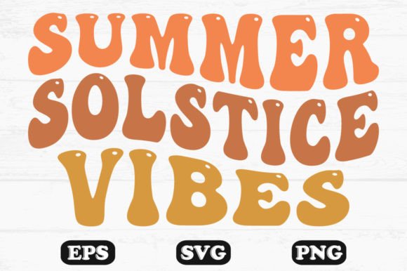 Summer Solstice Vibes Retro Wavy T-shirt Graphics for Crafts