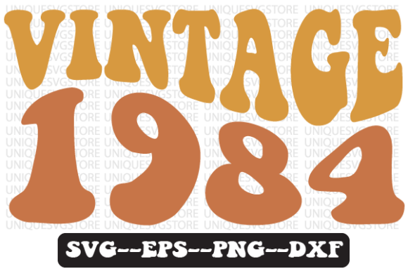 Vintage 1984 Wavy Retro Svg Design for Graphics and Crafts